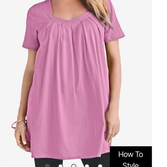 9 Roaman’s & Woman Within Varied Color 6XL 42/44 Cotton Tunic Fly Away Tee Shirt - Picture 3 of 4